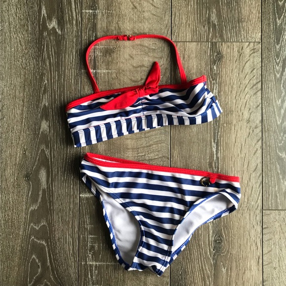 girls red white and blue bathing suit